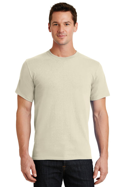 Front View of Natural Port & Co Essential Tee. PC61 plain