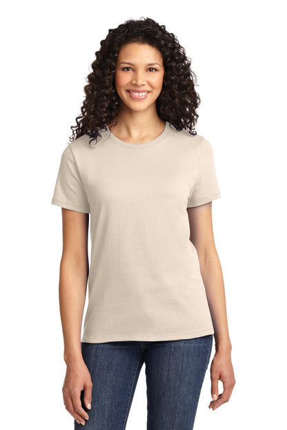Front View of Natural Port & Co Women's Essential Tee. LPC61 plain
