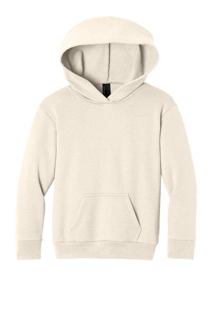Front View of Natural Port & Co Youth Easy Fleece Pullover Hooded Sweatshirt PC68YH plain