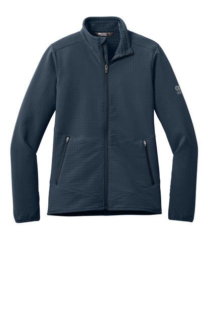 Front View of NavalBlue LIMITED EDITION Outdoor Research Women's Grid Soft Shell Jacket OR322265 plain