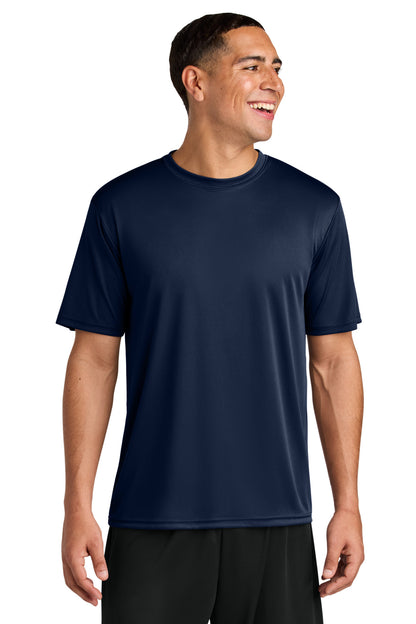 Front View of Navy A4 Cooling Performance Short Sleeve Tee A4N3142 plain