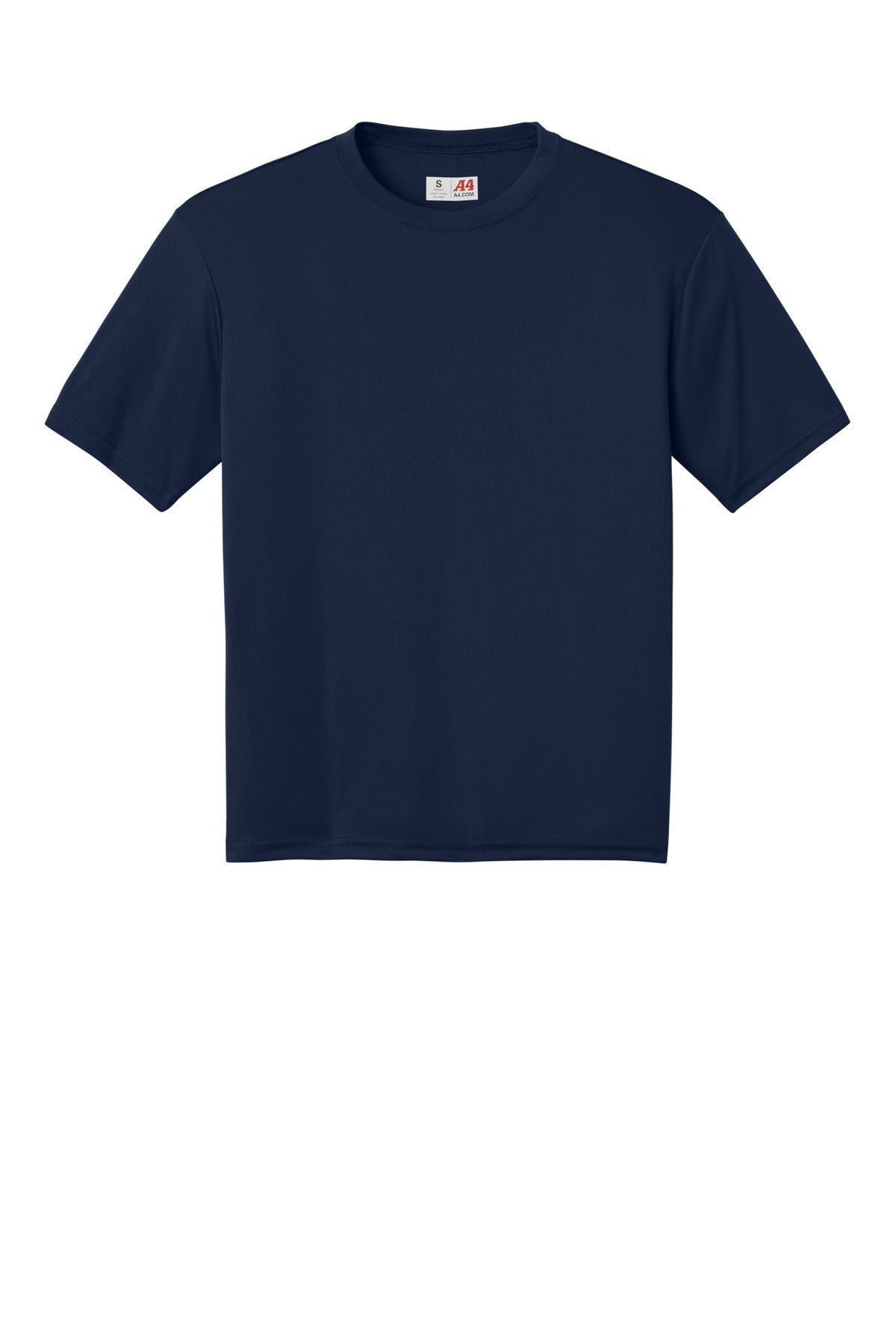 Front View of Navy A4 Cooling Performance Short Sleeve Tee A4N3142 plain