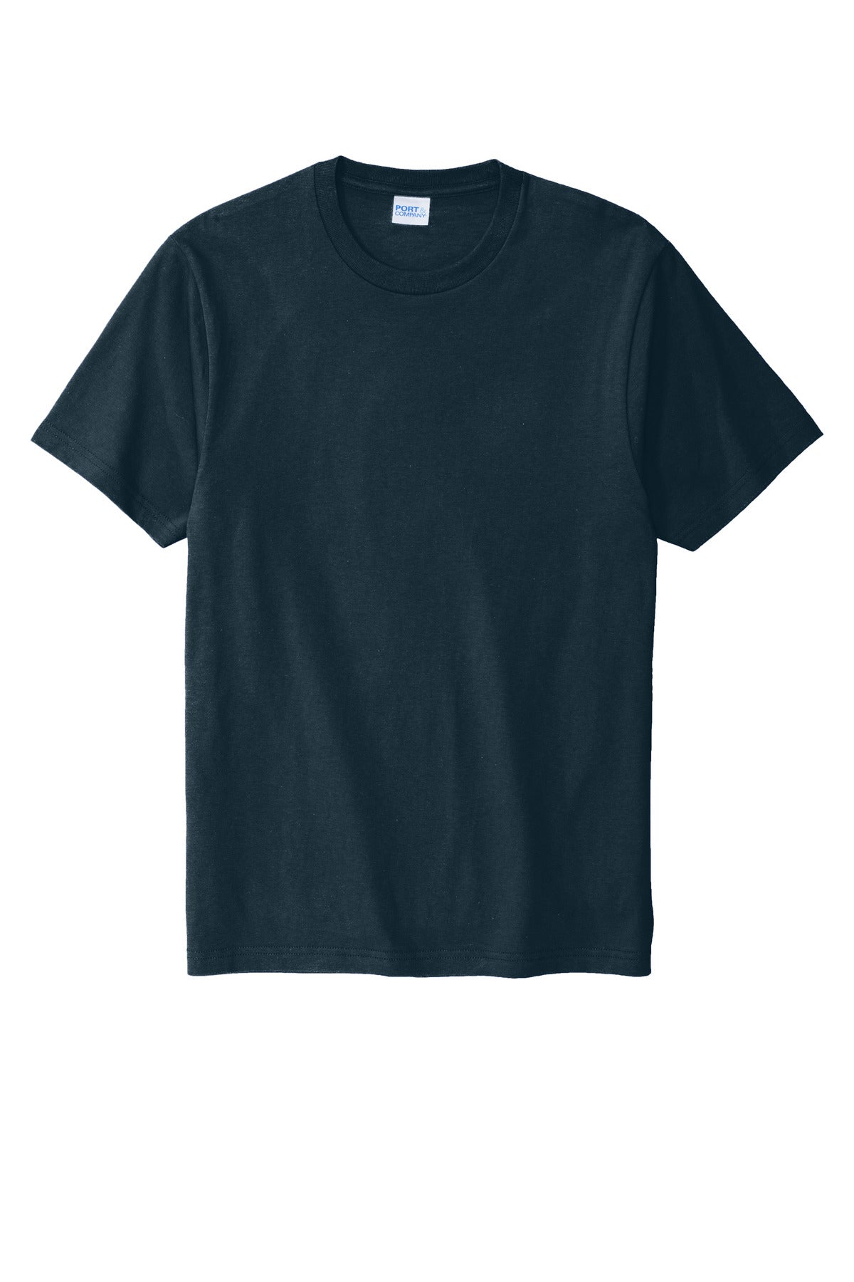 Front View of Navy Blue Port & Co Bouncer Tee PC600 plain