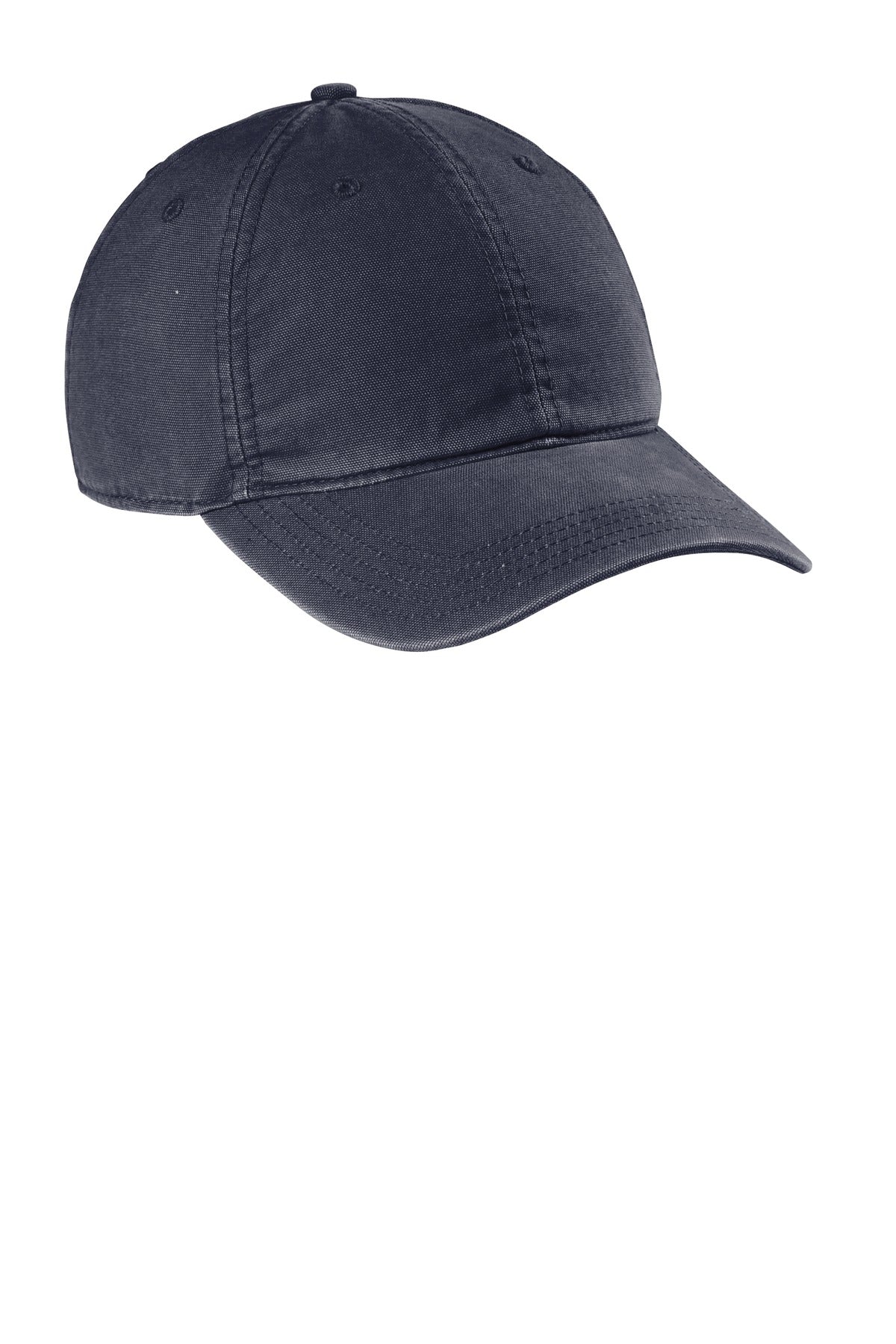Front View of Navy Carhartt Cotton Canvas Cap CT103938 plain