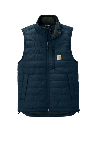 Front View of Navy Carhartt Gilliam Vest CT102286 plain