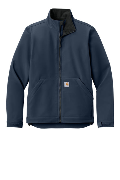 Front View of Navy Carhartt Rain Defender Soft Shell Jacket CT106438 plain