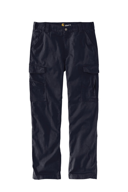 Front View of Navy Carhartt Rugged Flex Rigby Cargo Pant CT103574 plain