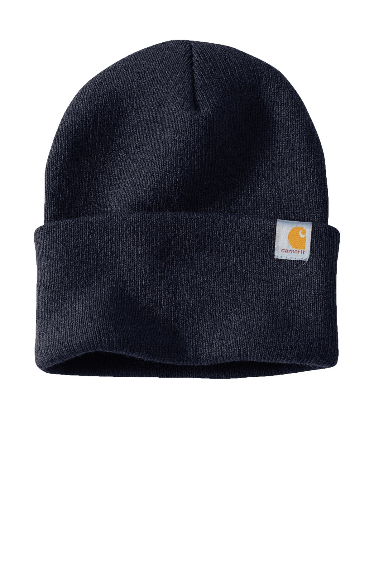 Front View of Navy Carhartt Watch Cap 2.0 CT104597 plain
