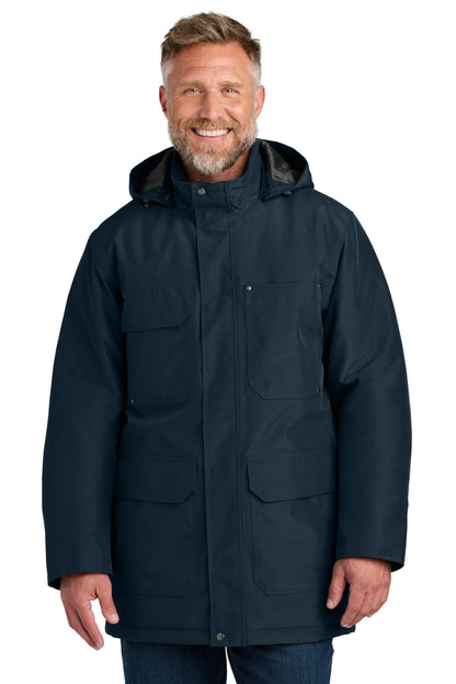 Front View of Navy CornerStone Elements Insulated Parka CSJ10 plain
