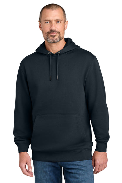 Front View of Navy CornerStone Tough Fleece Pullover Hoodie CSF630 plain
