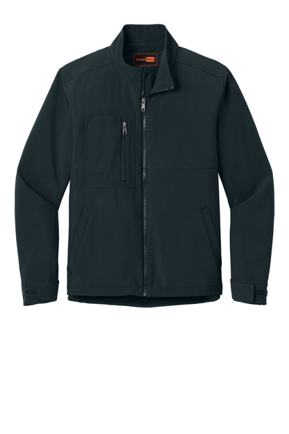 Front View of Navy CornerStone Workwear Soft Shell CSJ70 plain