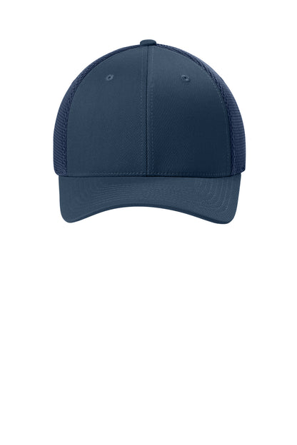 Front View of Navy Flexfit Ultrafiber Airmesh Cap FF6533 plain