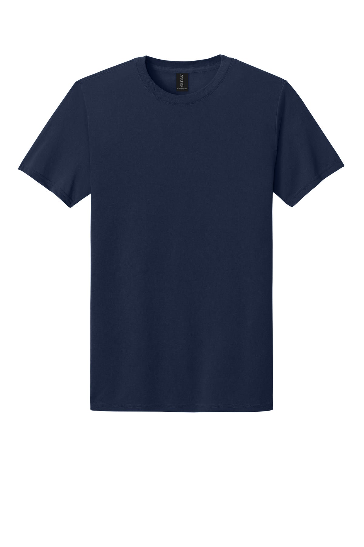 Front View of Navy Gildan Gildan Performance T-Shirt. 42000 plain