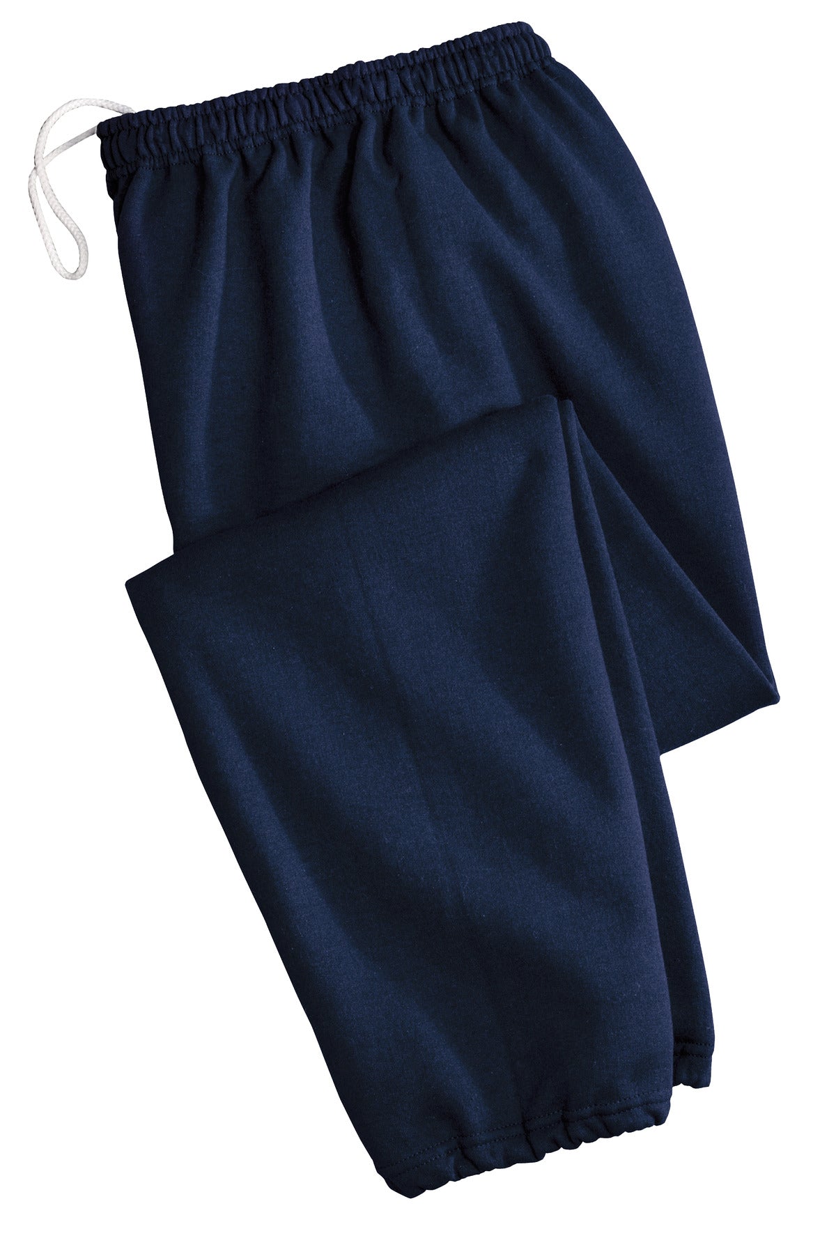 Front View of Navy Gildan Heavy Blend Sweatpant. 18200 plain