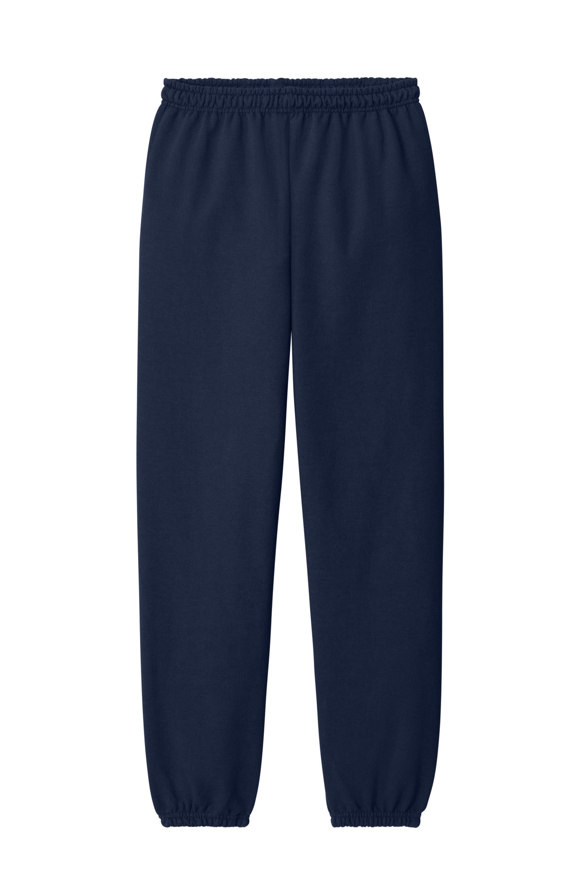 Front View of Navy Gildan Heavy Blend Sweatpant. 18200 plain