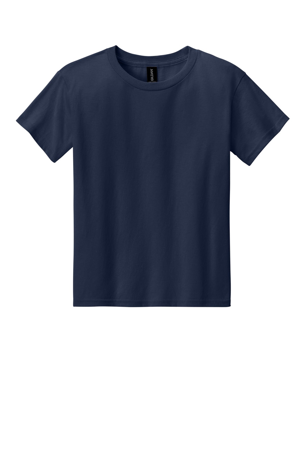 Front View of Navy Gildan Youth Light Cotton Tee 3000B plain