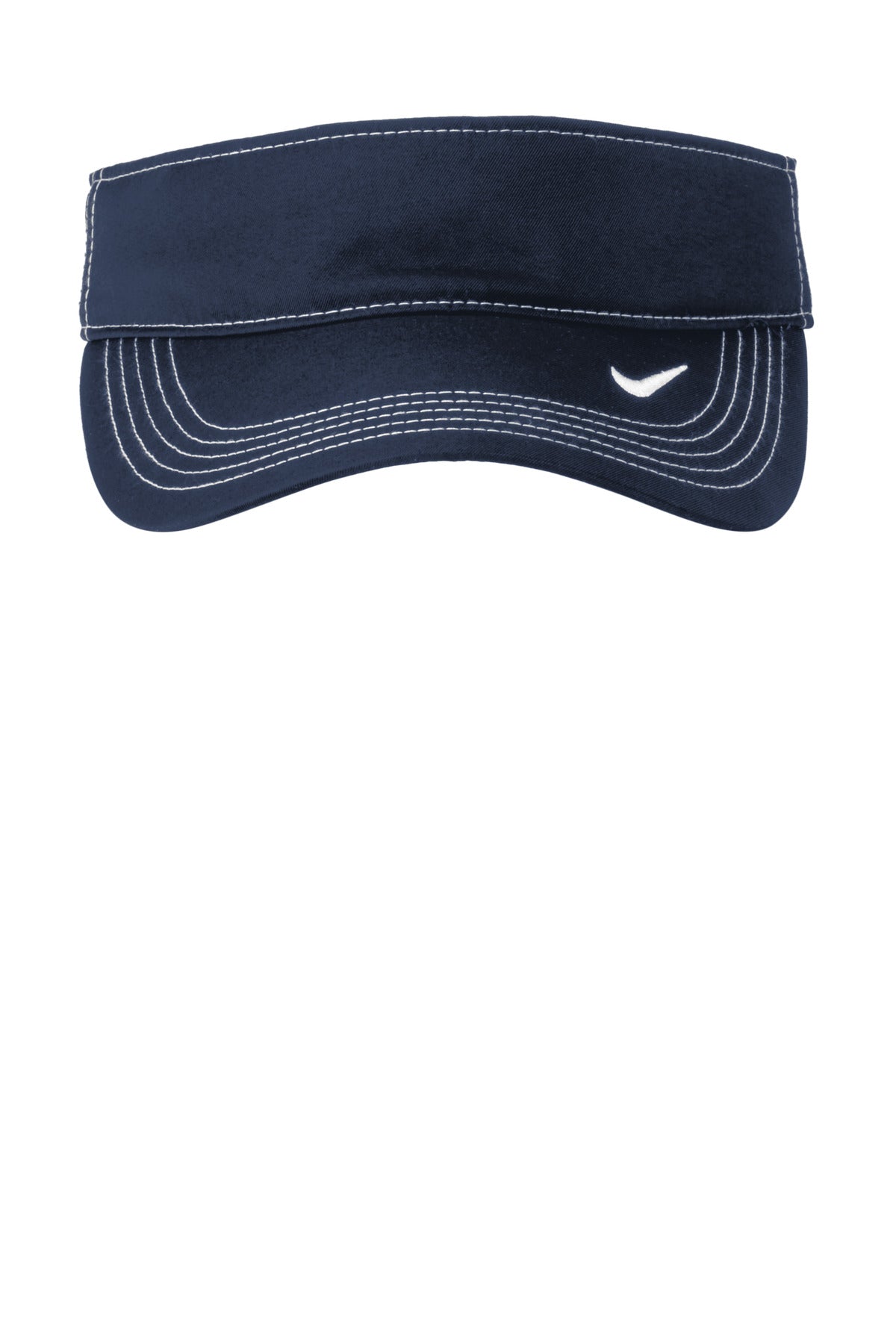 Front View of Navy Nike Dri-FIT Ace Visor NKFB6446 plain