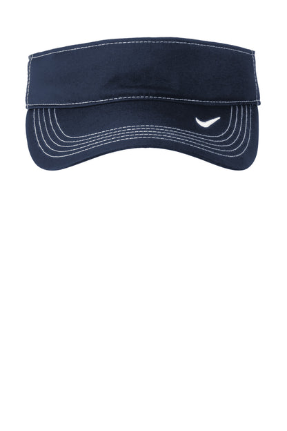 Front View of Navy Nike Dri-FIT Ace Visor NKFB6446 plain