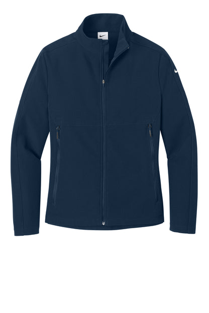 Front View of Navy Nike Women's Full-Zip Soft Shell Jacket NKHM7937 plain