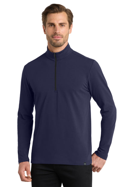 Front View of Navy OGIO Limit 1/4-Zip. OG139 plain