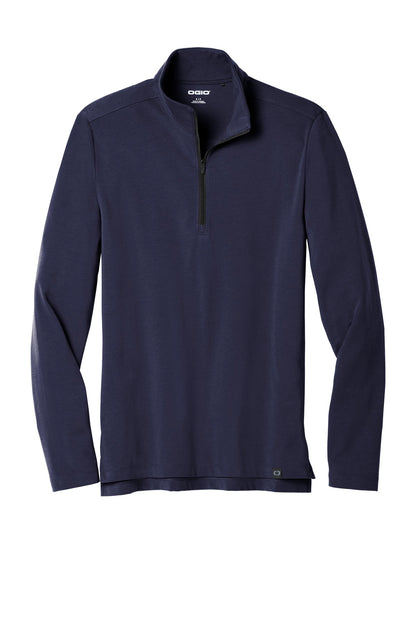 Front View of Navy OGIO Limit 1/4-Zip. OG139 plain