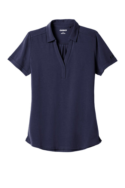 Front View of Navy OGIO Women's Limit Polo. LOG138 plain