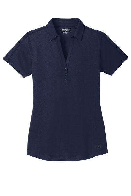 Front View of Navy OGIO Women's Onyx Polo. LOG126 plain