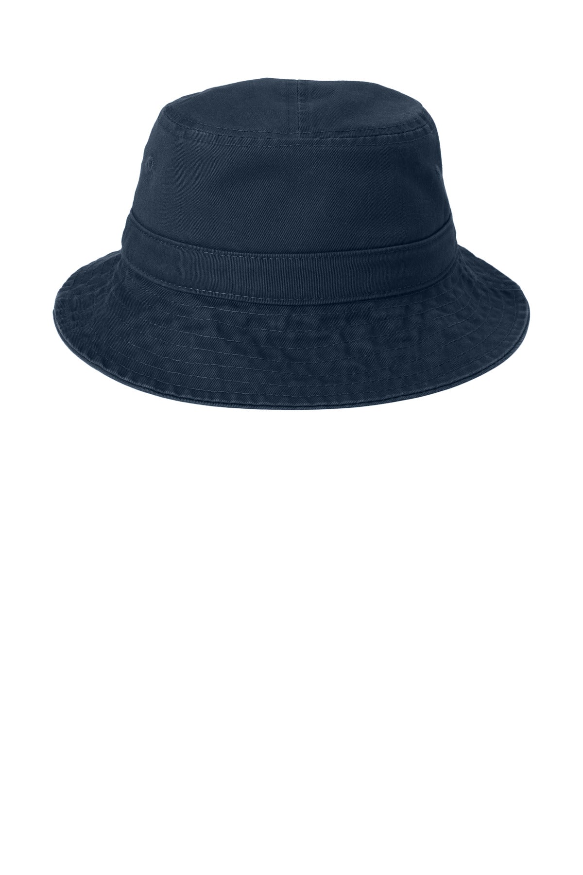 Front View of Navy Port Authority Bucket Hat. PWSH2 plain