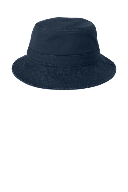 Front View of Navy Port Authority Bucket Hat. PWSH2 plain