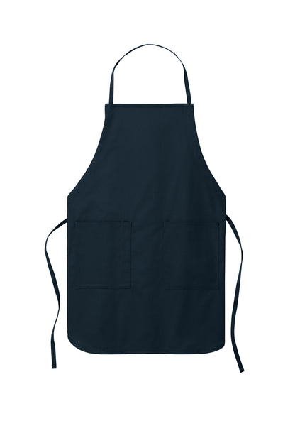Front View of Navy Port Authority Full-Length Apron. A520 plain