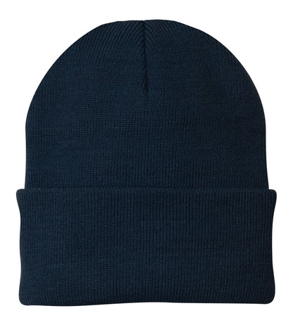 Front View of Navy Port Authority Knit Cap. CP90 plain