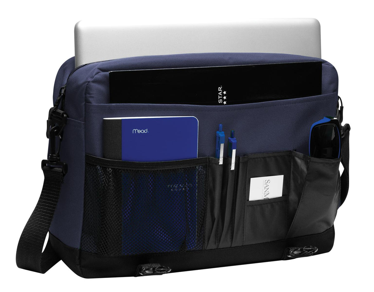 Front View of Navy Port Authority Messenger Briefcase. BG304 plain