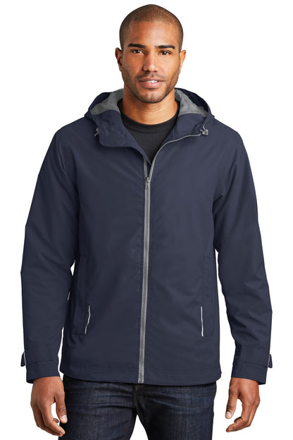 Front View of Navy Port Authority Northwest Slicker. J7710 plain