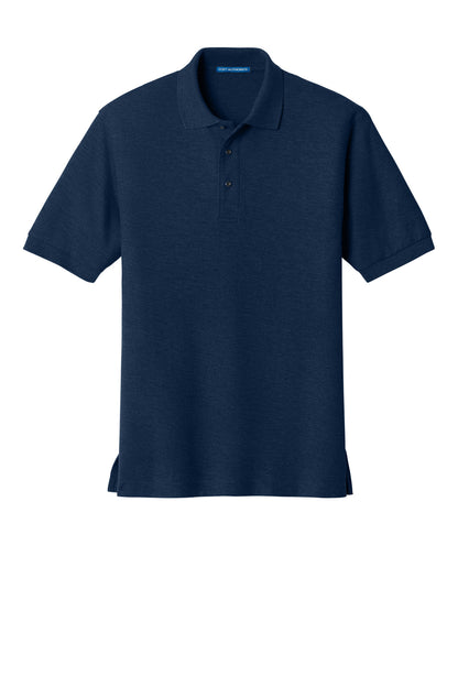 Front View of Navy Port Authority Silk Touch Polo K500 plain