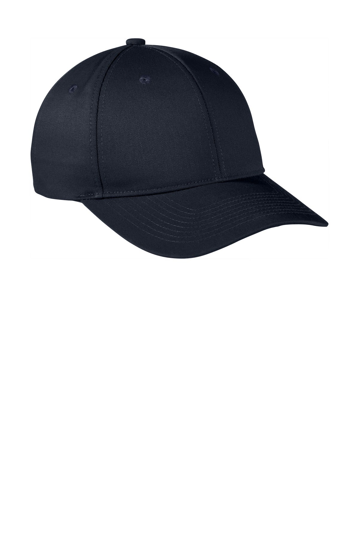 Front View of Navy Port Authority Snapback Fine Twill Cap C801 plain