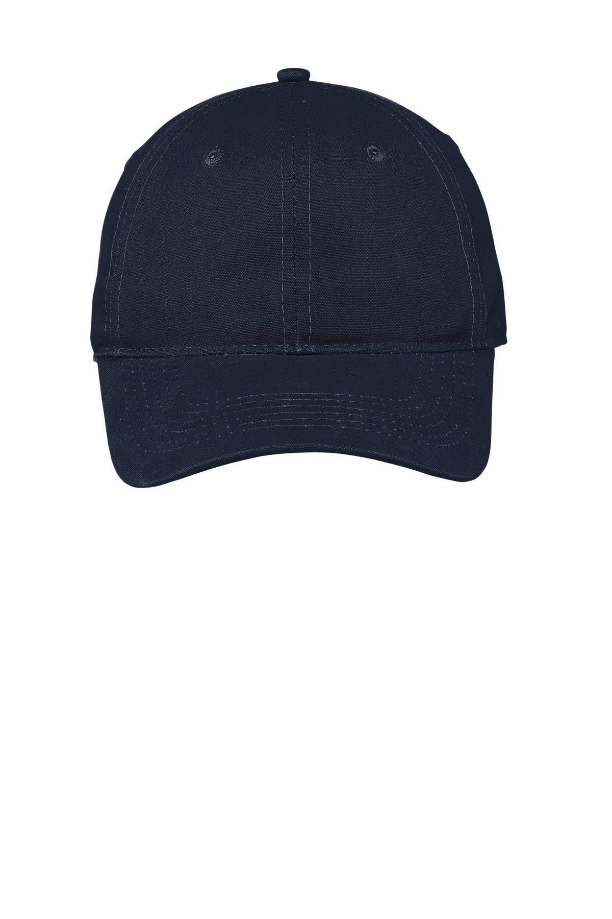 Front View of Navy Port Authority Soft Brushed Canvas Cap. CP96 plain