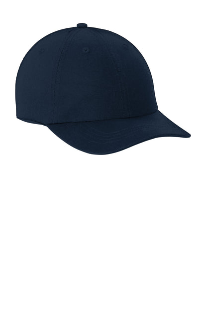 Front View of Navy Port Authority Washed Twill Cap. CP78 plain