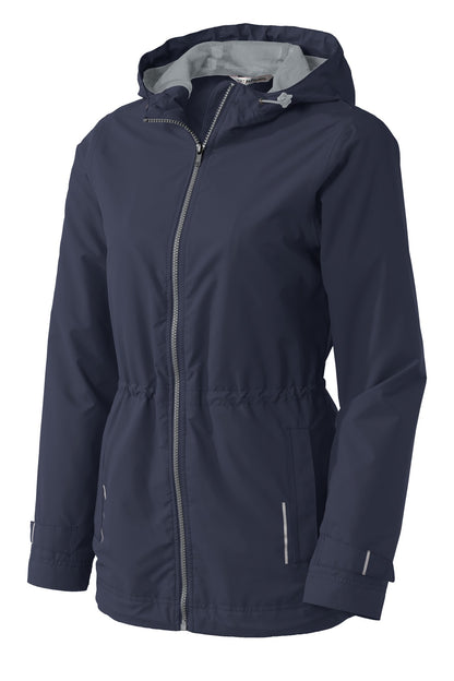 Front View of Navy Port Authority Women's Northwest Slicker. L7710 plain