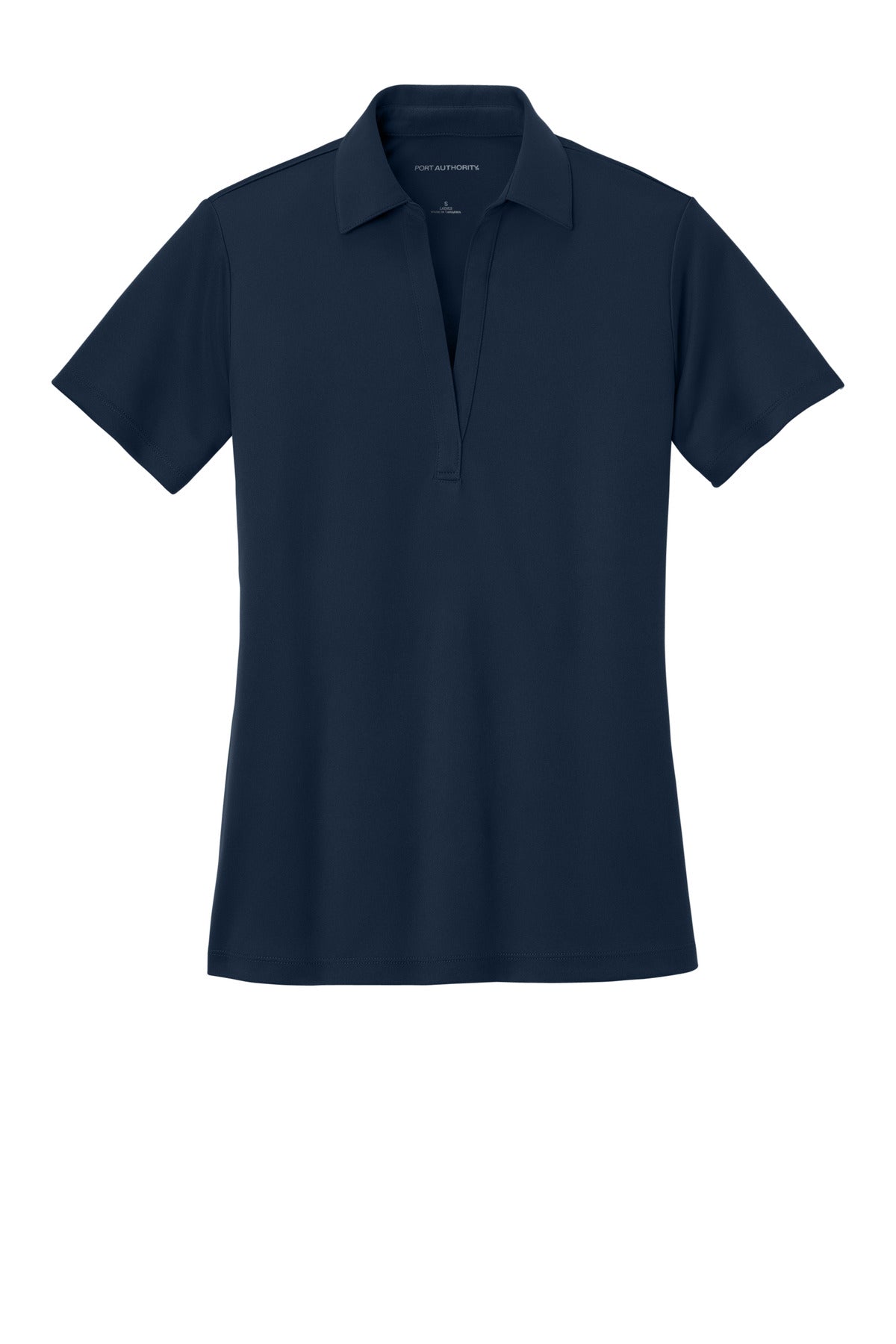 Front View of Navy Port Authority Women's Silk Touch Performance Polo. L540 plain