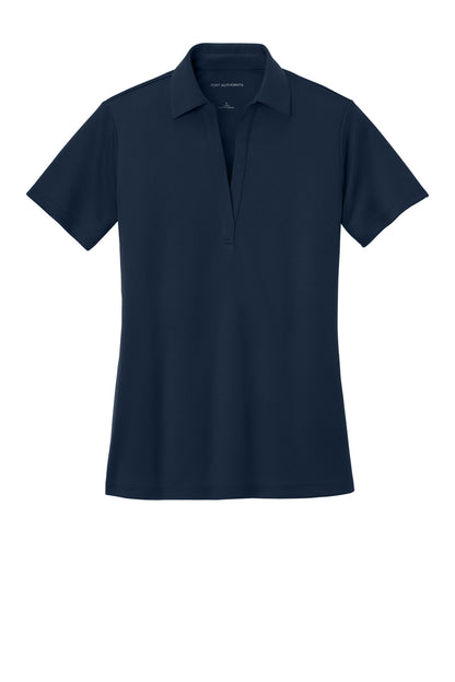 Front View of Navy Port Authority Women's Silk Touch Performance Polo. L540 plain