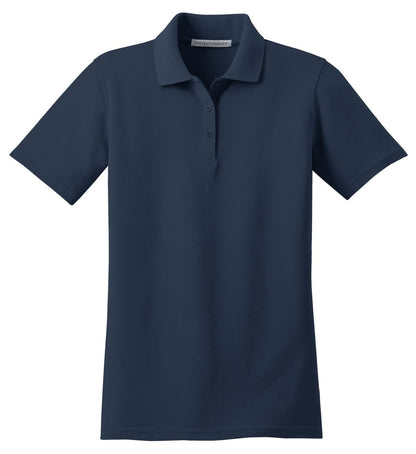 Front View of Navy Port Authority Women's Stain-Resistant Polo. L510 plain