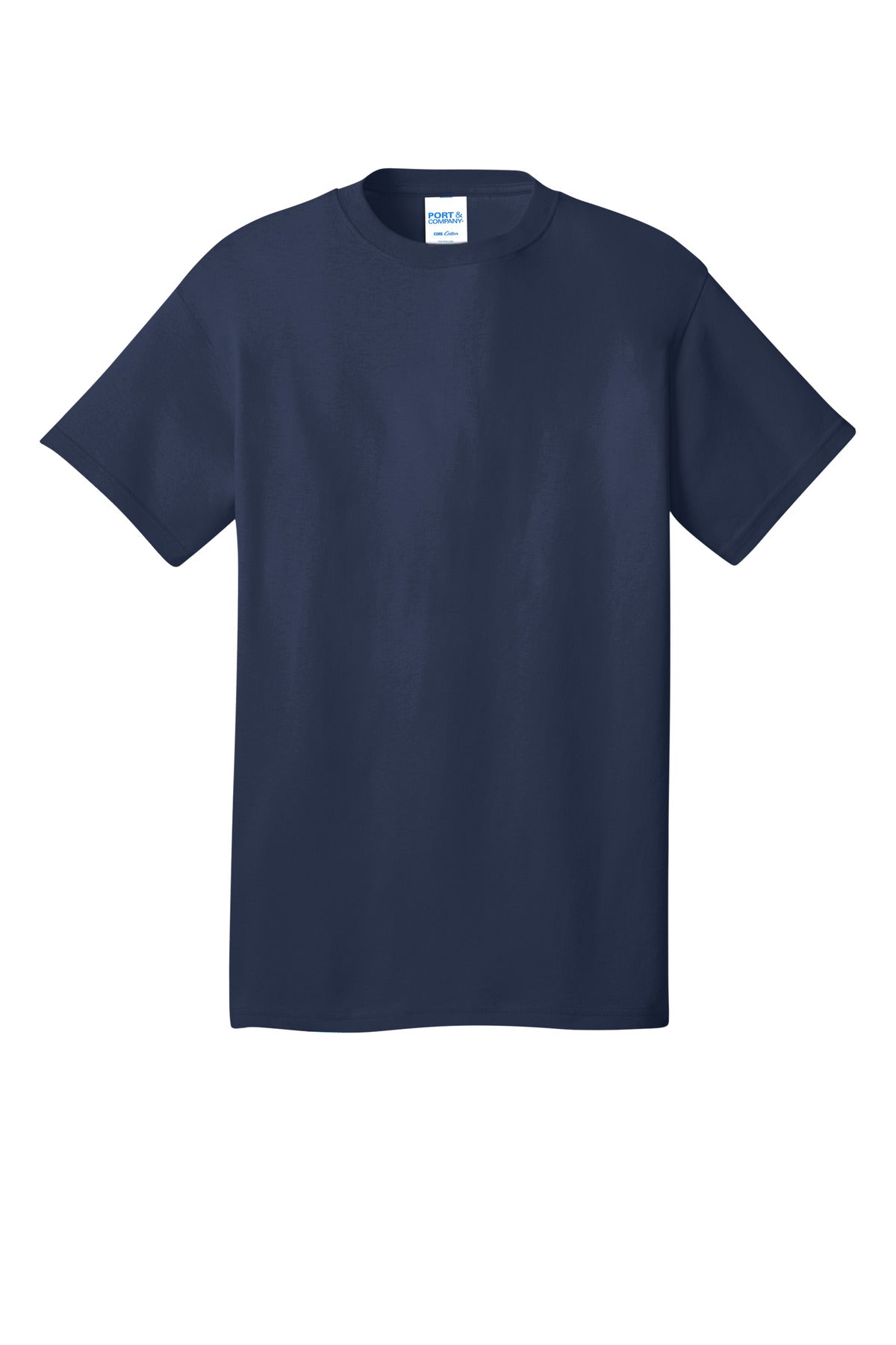 Front View of Navy Port & Co Core Cotton DTG Tee PC54DTG plain