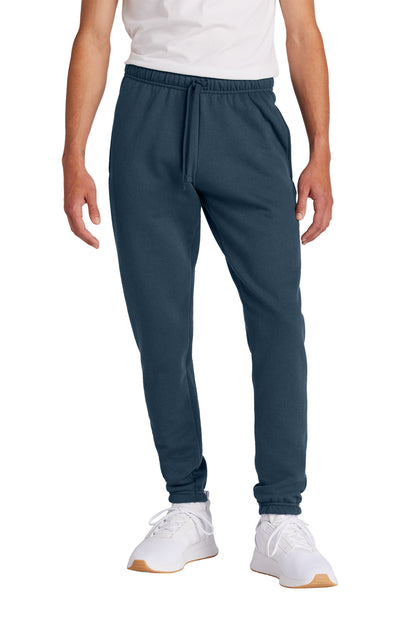 Front View of Navy Port & Co Core Fleece Sweatpant PC78SP plain