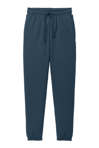 Front View of Navy Port & Co Core Fleece Sweatpant PC78SP plain