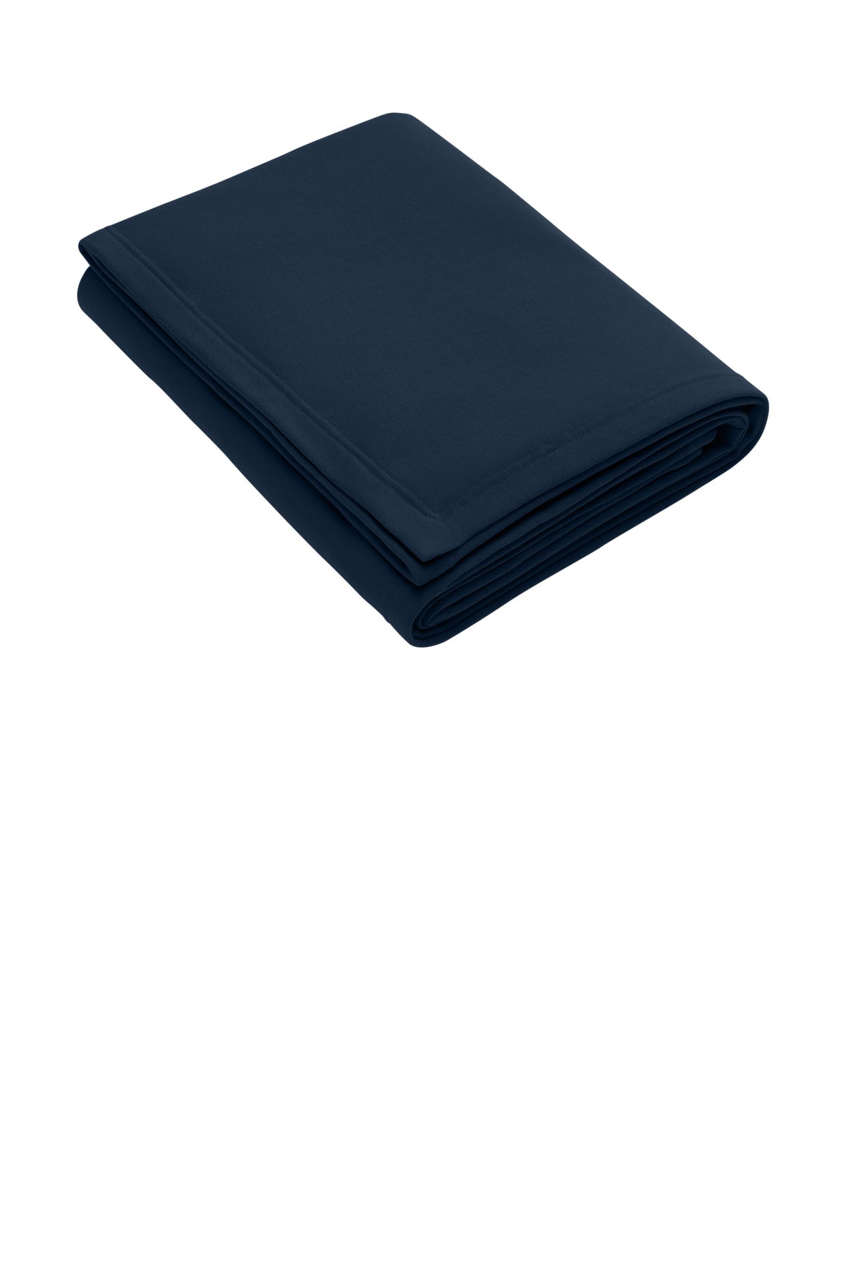 Front View of Navy Port & Co Core Fleece Sweatshirt Blanket. BP78 plain