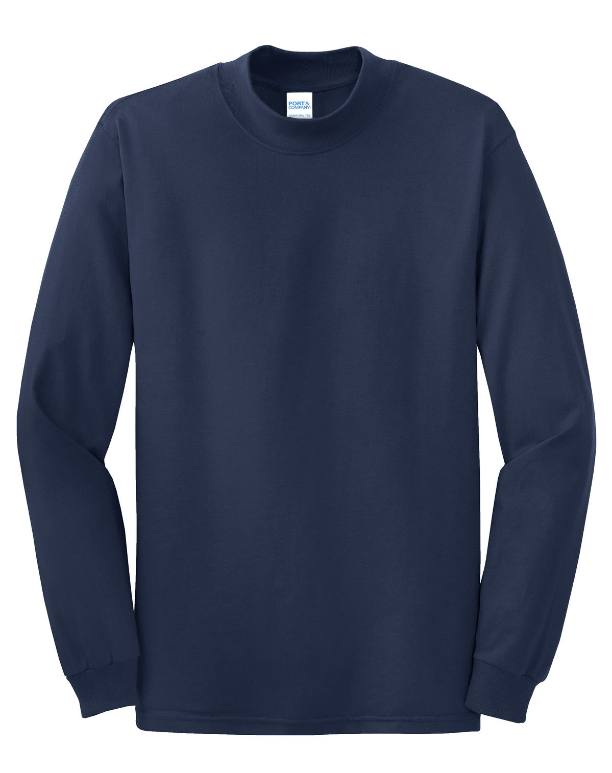 Front View of Navy Port & Co Essential Mock Turtleneck. PC61M plain