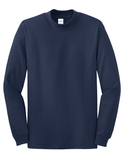 Front View of Navy Port & Co Essential Mock Turtleneck. PC61M plain