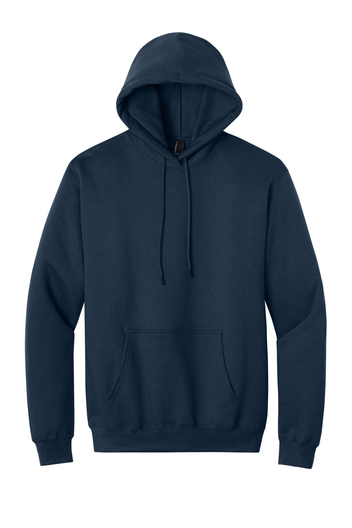 Front View of Navy Port & Co Tall Essential Fleece Pullover Hooded Sweatshirt. PC90HT plain