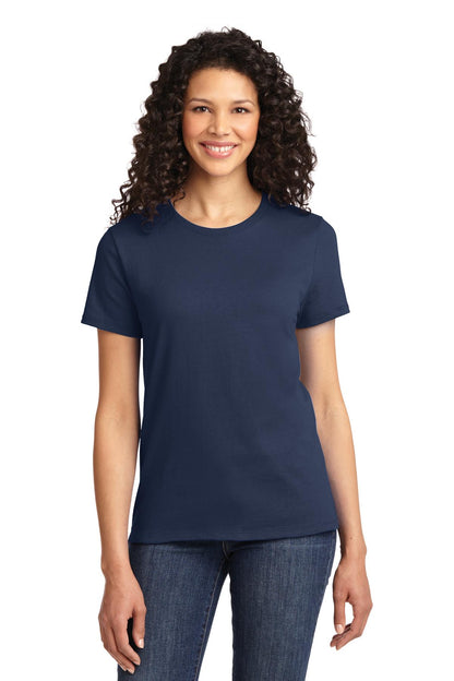 Front View of Navy Port & Co Women's Essential Tee. LPC61 plain