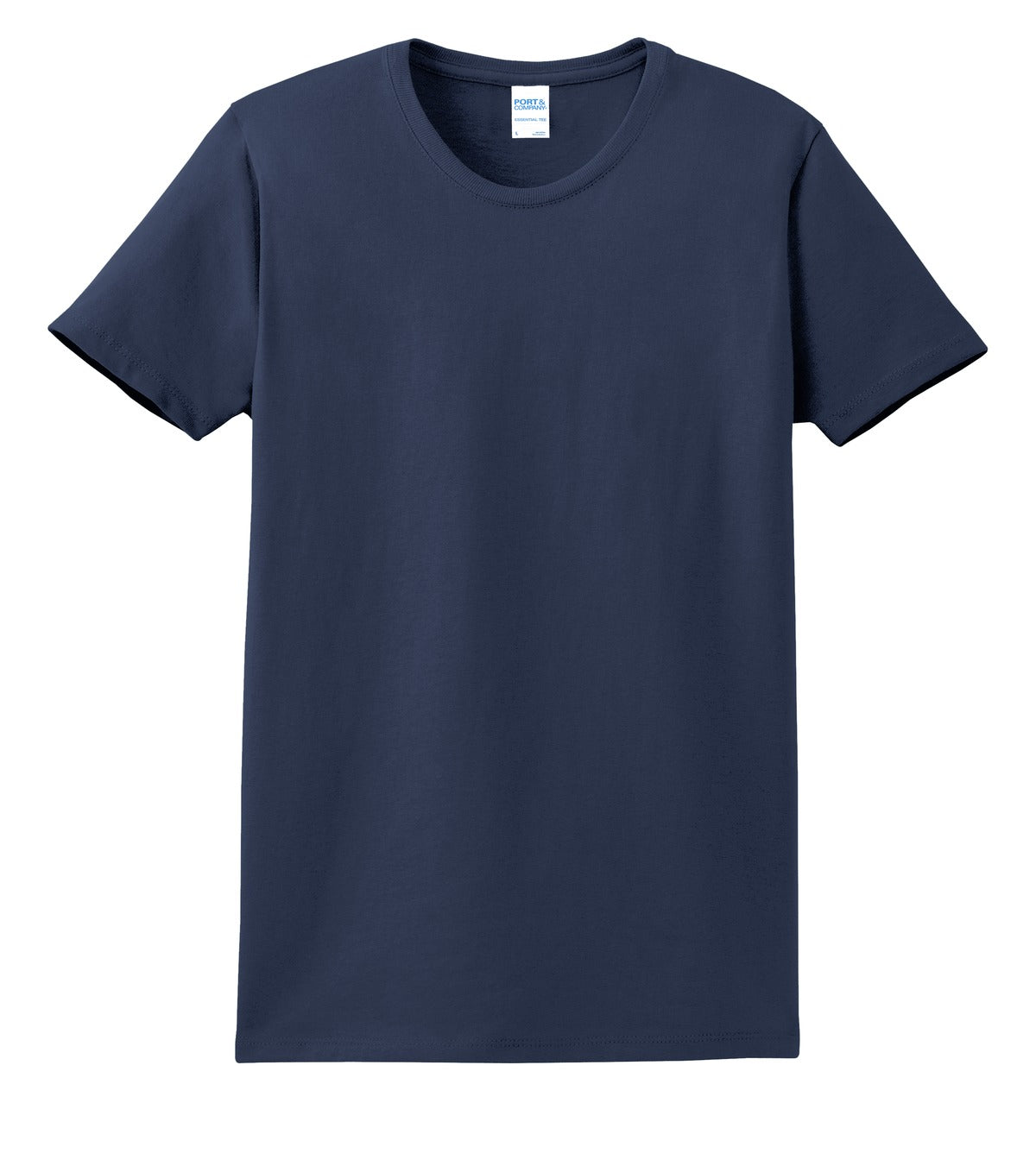 Front View of Navy Port & Co Women's Essential Tee. LPC61 plain
